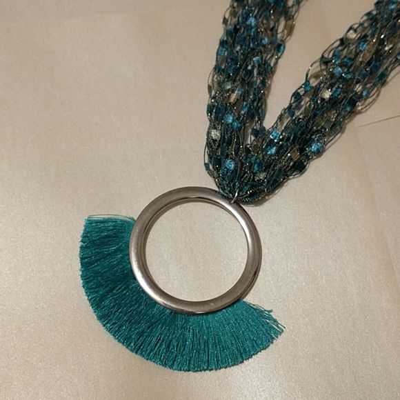 Ladder Ribbon Hand Croched Necklace! - Picture 2 of 9